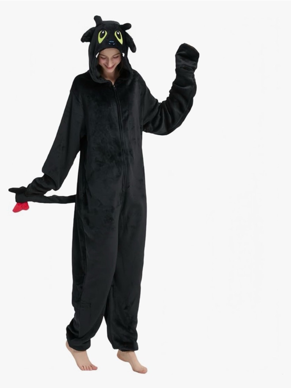 Black Dragon Character Onesie with Hood